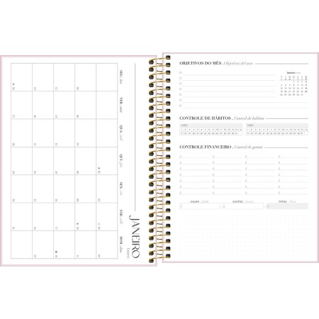 Foto ilustrativa Agenda Executiva Espiral Diária 17,7 x 24 cm Vanilla 2026