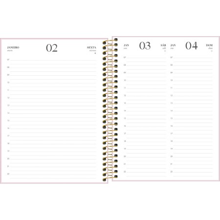 Foto ilustrativa Agenda Executiva Espiral Diária 17,7 x 24 cm Vanilla 2026