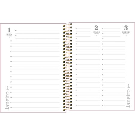 Foto ilustrativa Agenda Executiva Espiral Diária 17,7 x 24 cm Vanilla 2027