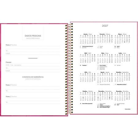 Foto ilustrativa Agenda Executiva Espiral Diária 20 x 27,5 cm Spot Feminina 2027