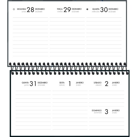 Foto ilustrativa Agenda Executiva Espiral Semanal 16,7 x 8,9 cm Spot 2027