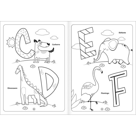 Foto ilustrativa Álbum Colorir Alfabichos Aprender, Brincar e Colorir 8 Folhas