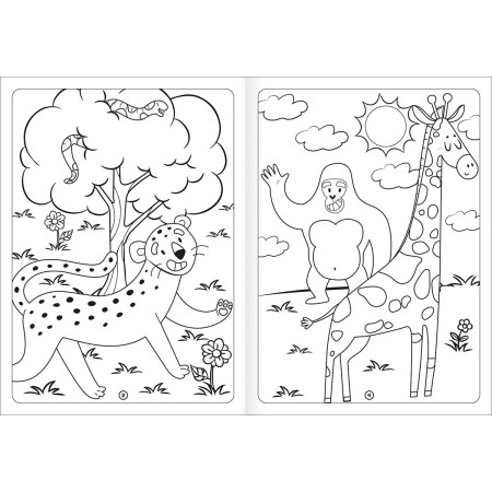 Foto ilustrativa Álbum Colorir Animais Aprender, Brincar e Colorir 8 Folhas