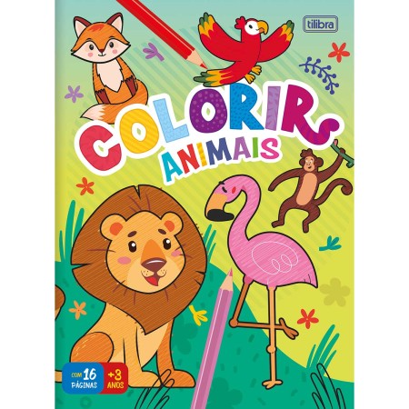 Foto ilustrativa Álbum Colorir Animais Aprender, Brincar e Colorir 8 Folhas