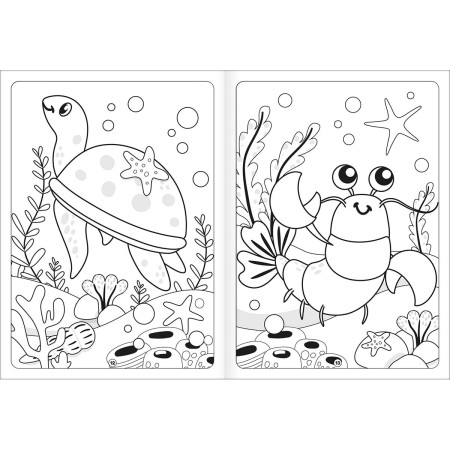 Foto ilustrativa Álbum Colorir Fundo do Mar Aprender, Brincar e Colorir 8 Folhas