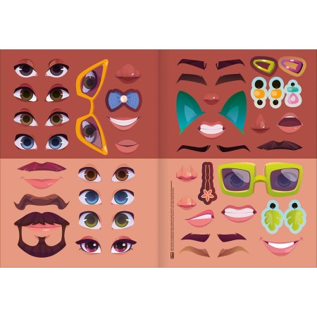 Foto ilustrativa Álbum de Atividades com Adesivos Caras e Bocas Pessoas 8 Folhas.
