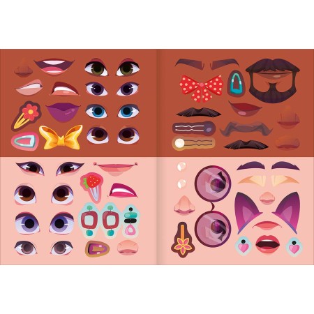 Foto ilustrativa Álbum de Atividades com Adesivos Caras e Bocas Pessoas 8 Folhas.