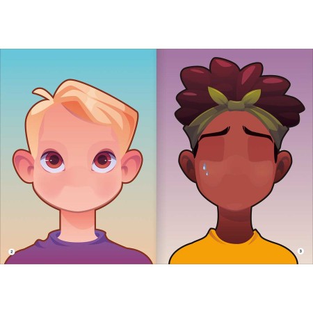 Foto ilustrativa Álbum de Atividades com Adesivos Caras e Bocas Pessoas 8 Folhas.