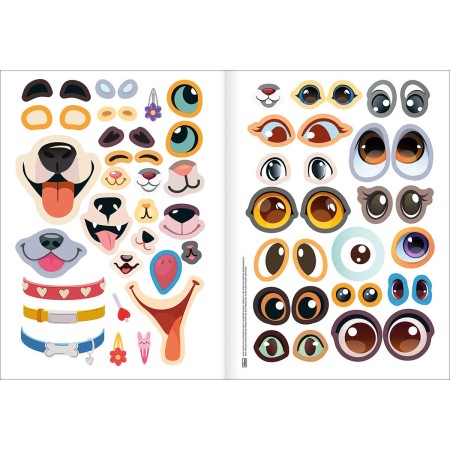 Foto ilustrativa Álbum de Atividades com Adesivos Caras e Bocas Pets 8 Folhas