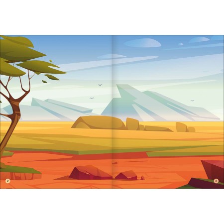 Foto ilustrativa Álbum de Atividades com Adesivos Cenário Mágico Animais 8 Folhas