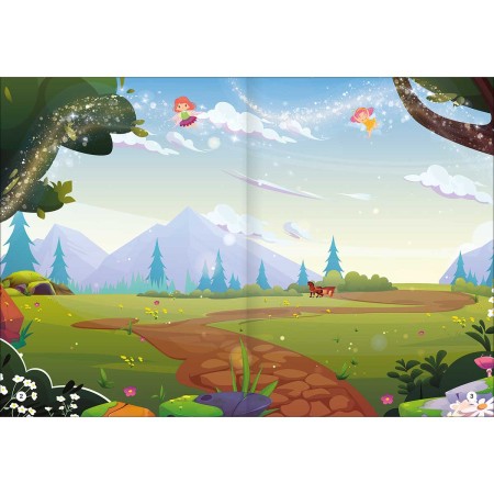Foto ilustrativa Álbum de Atividades com Adesivos Cenário Mágico Jardim Encantado 8 Folhas