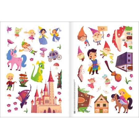 Foto ilustrativa Álbum de Atividades com Adesivos Cenário Mágico Jardim Encantado 8 Folhas