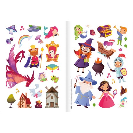 Foto ilustrativa Álbum de Atividades com Adesivos Cenário Mágico Jardim Encantado 8 Folhas