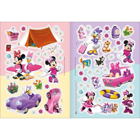 Foto ilustrativa Álbum de Atividades com Adesivos Cenário Mágico Minnie 8 Folhas