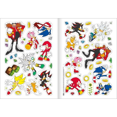 Foto ilustrativa Álbum de Atividades com Adesivos Cenário Mágico Sonic