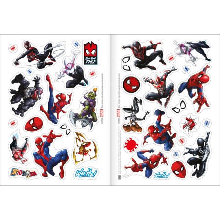 Foto ilustrativa Álbum de Atividades com Adesivos Cenário Mágico Spider-Man 8 Folhas