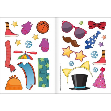 Foto ilustrativa Álbum de Atividades com Adesivos Vestir & Brincar Monstrinhos 8 Folhas