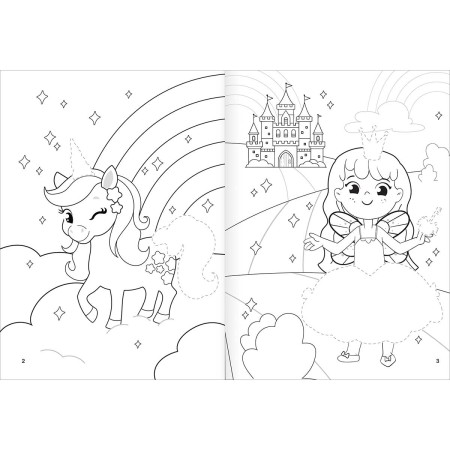 Foto ilustrativa Álbum de Atividades com Adesivos Vestir & Brincar Mundo Encantado 8 Folhas