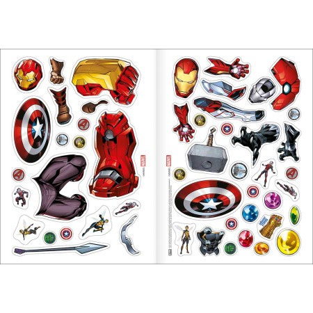 Foto ilustrativa Álbum de Atividades Vestir & Brincar Avengers 8 Folhas