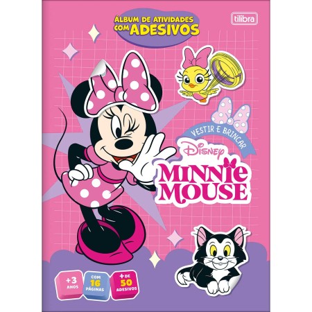Foto ilustrativa Álbum de Atividades Vestir & Brincar Minnie 8 Folhas