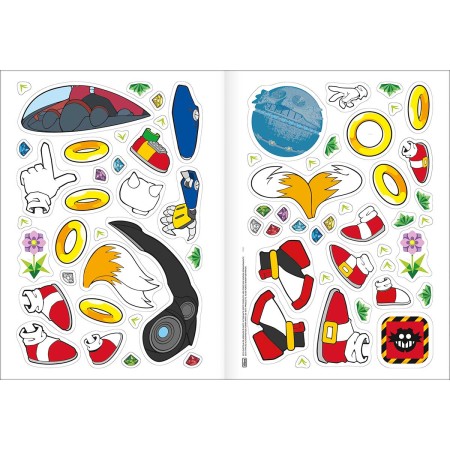 Foto ilustrativa Álbum de Atividades Vestir & Brincar Sonic 8 Folhas
