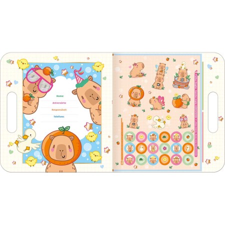 Foto ilustrativa Álbum para Colorir Maleta Capyclub 8 Folhas