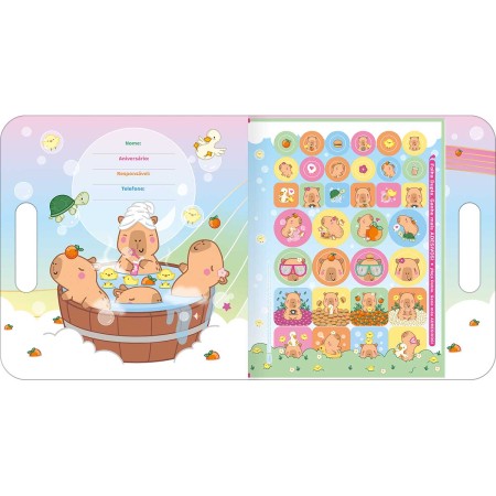 Foto ilustrativa Álbum para Colorir Maleta Capyclub 8 Folhas