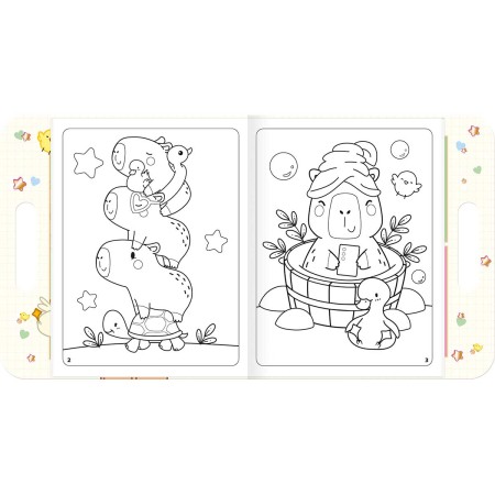 Foto ilustrativa Álbum para Colorir Maleta Capyclub 8 Folhas
