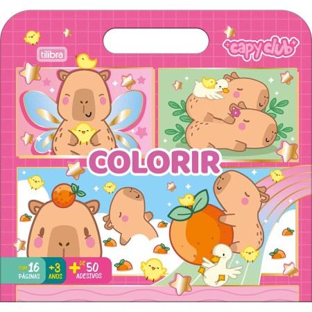 Foto ilustrativa Álbum para Colorir Maleta Capyclub 8 Folhas