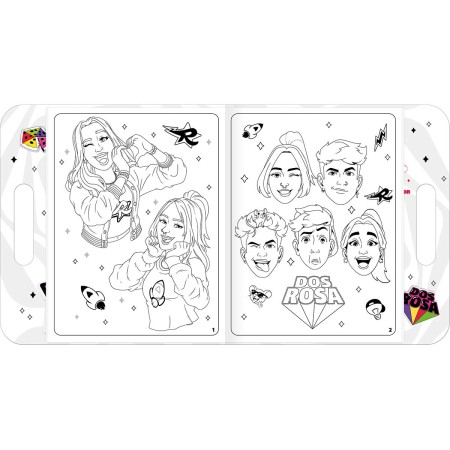 Foto ilustrativa Álbum para Colorir Maleta Dos Rosa 8 Folhas