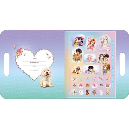 Foto ilustrativa Álbum para Colorir Maleta Jolie 8 Folhas