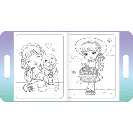 Foto ilustrativa Álbum para Colorir Maleta Jolie 8 Folhas