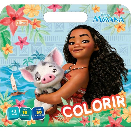Foto ilustrativa Álbum para Colorir Maleta Moana 8 Folhas