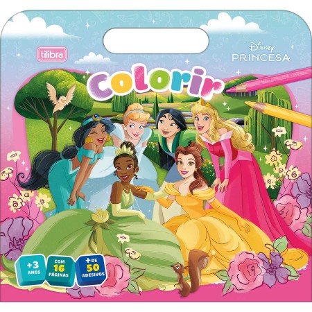 Foto ilustrativa Álbum para Colorir Maleta Princesas 8 Folhas