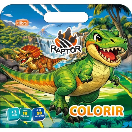 Foto ilustrativa Álbum para Colorir Maleta Raptor 8 Folhas