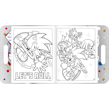 Foto ilustrativa Álbum para Colorir Maleta Sonic 8 Folhas	