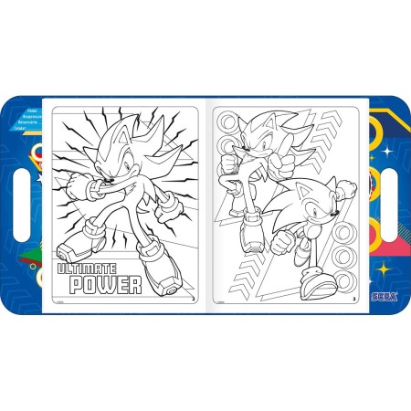 Foto ilustrativa Álbum para Colorir Maleta Sonic 8 Folhas	