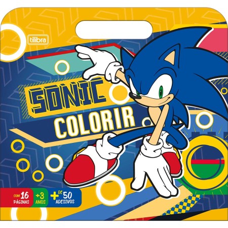Foto ilustrativa Álbum para Colorir Maleta Sonic 8 Folhas	