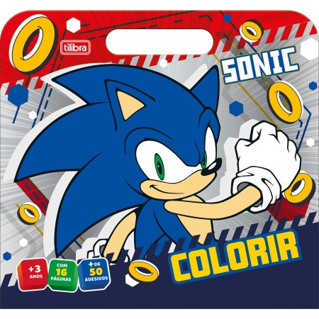 Foto ilustrativa Álbum para Colorir Maleta Sonic 8 Folhas	