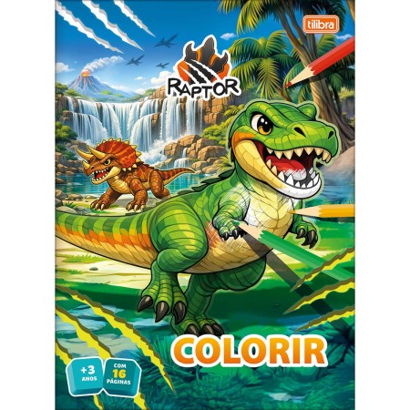 Foto ilustrativa Álbum para Colorir Raptor 8 Folhas