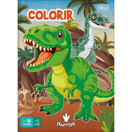 Foto ilustrativa Álbum para Colorir Raptor 8 Folhas