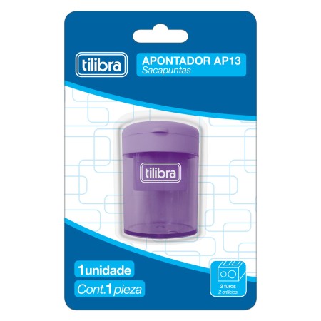 Foto ilustrativa Apontador 2 Furos com Depósito AP13 Blister - Sortido