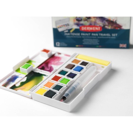 Foto ilustrativa Aquarela em Pastilha Inktense Estojo 12 Cores
