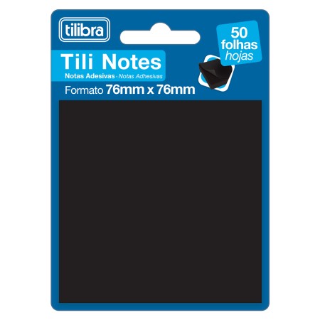 Foto ilustrativa Bloco Adesivo Tili Notes 76x76mm 50 Folhas Preto