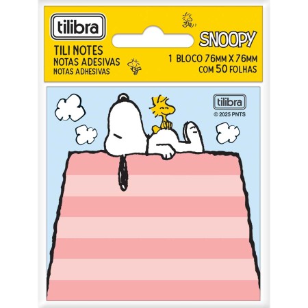 Foto ilustrativa Bloco Adesivo Tili Notes Snoopy 76X76MM 50 Folhas