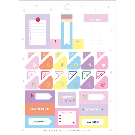 Foto ilustrativa Bloco de Adesivos Decorados Happy 12 Folhas