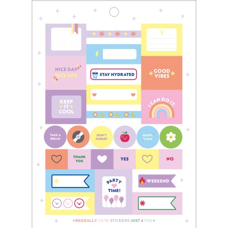 Foto ilustrativa Bloco de Adesivos Decorados Happy 12 Folhas