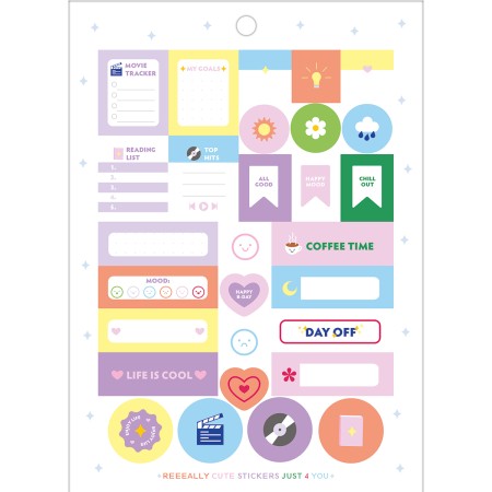 Foto ilustrativa Bloco de Adesivos Decorados Happy 12 Folhas