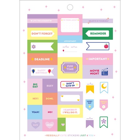 Foto ilustrativa Bloco de Adesivos Decorados Happy 12 Folhas