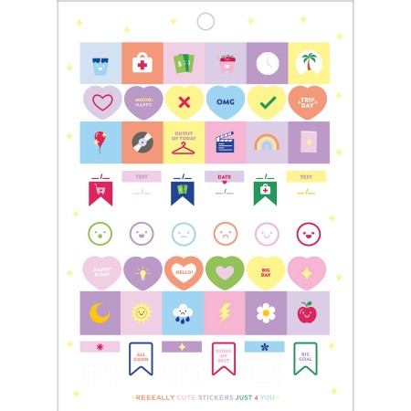 Foto ilustrativa Bloco de Adesivos Decorados Happy 12 Folhas